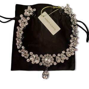 Amber Sceats Revolve Silver Crystal choker Necklace rhinestone NWT